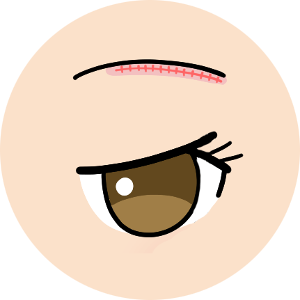 眉尻側に偏ったデザインのイメージ